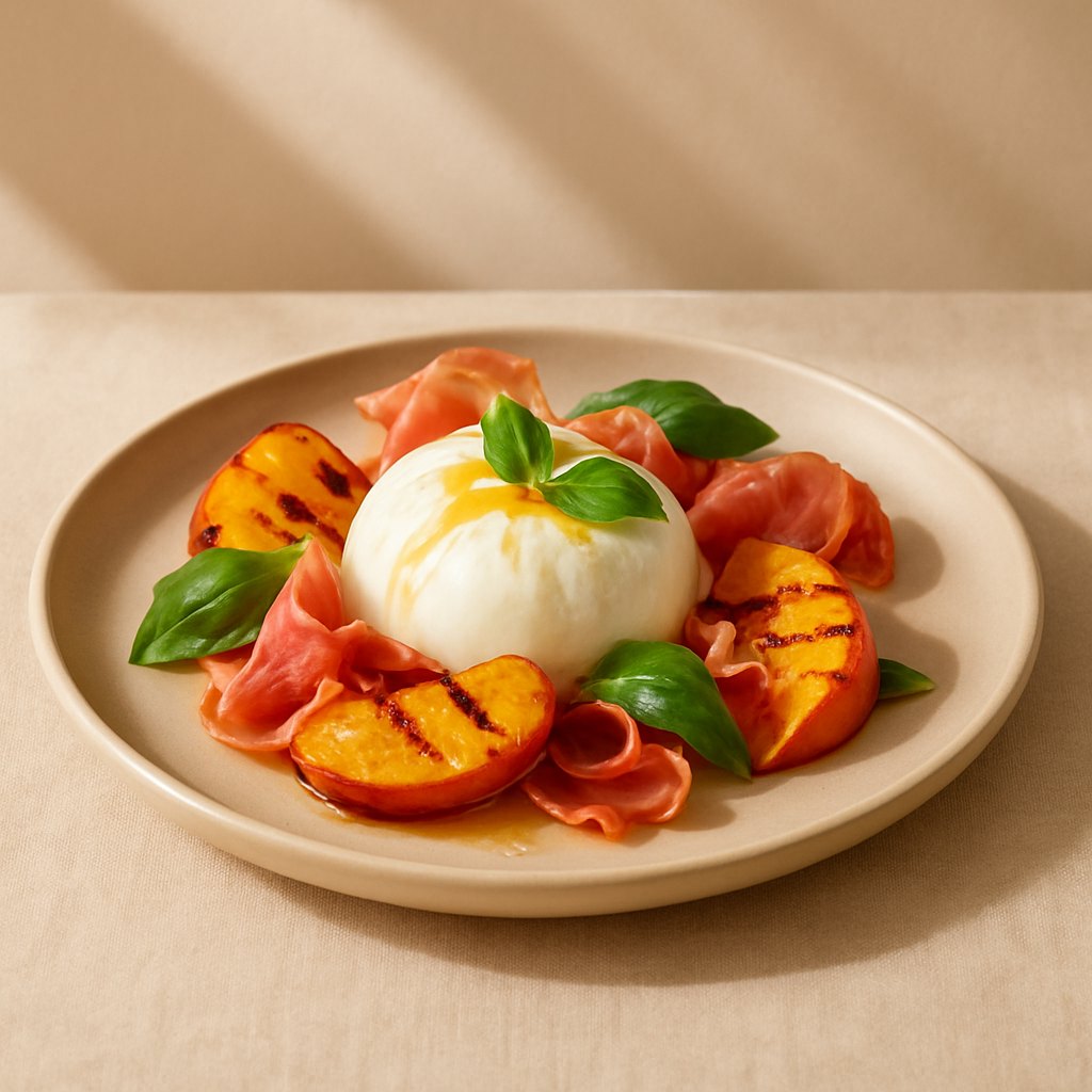 Burrata με Ροδάκινο